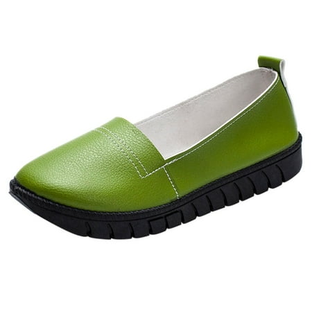 

ZMHEGW Leisure Women Lazy Slip-On Round Toe Shoes Flat Single Shoes Peas Boat Shoes