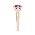 thumbnail image 3 of ANGARA Natural Tapered Shank 1.15 ct Amethyst Ring with Diamond Accents in 14K Rose Gold for Women (Size-8x6mm) | February Birthstone, Anniversary, Jewelry Gift for Women | Natural Amethyst Ring, 3 of 8