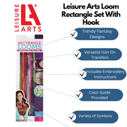 Leisure Arts Multicolor Loom Rectangle Set With Hook, 7 Pcs, Loom Knitting Method