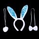 thumbnail image 3 of WORGEOUS 3pcs conejo Ear Tail Tie Set rendimiento diadema linda decoración para niña niño niño (azul), 3 of 7