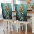 thumbnail image 2 of Mermaid Chair Back Covers Set of 1, Ocean Stretch Dining Chair Back Slipcovers Removable Seat Cover for Kitchen Restaurant Hotel Cafe, 2 of 9
