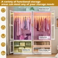 thumbnail image 2 of Full Glass 4 Door Wardrobe Combination for Bedroom, 71"H 63"W Armoire Wardrobe Closet with Mirror & 2 Drawers & LED Hanging Rod, 2 of 8