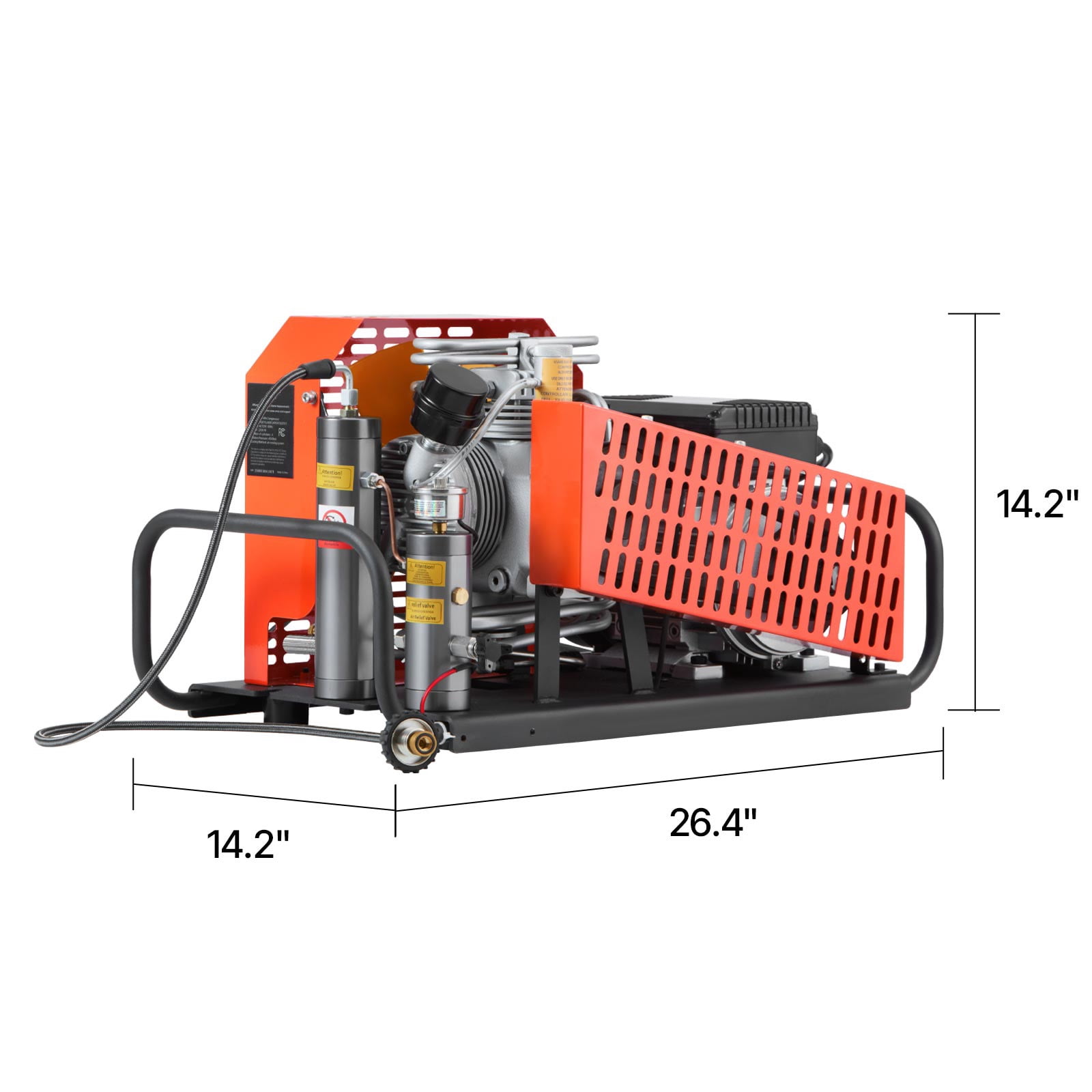 KFFKFF High-Pressure Air Compressor, 4500PSI/30Mpa Diving Tank Compressor, 60 L/min Four-Cylinder Auto Stop Pump with Fan Cooling System for Scuba Tanks, Paintball, and Emergency Applications