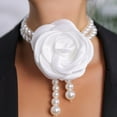 thumbnail image 2 of Pearl Necklace Evening Dress Accessories Flower Clavicle Necklace, 2 of 2