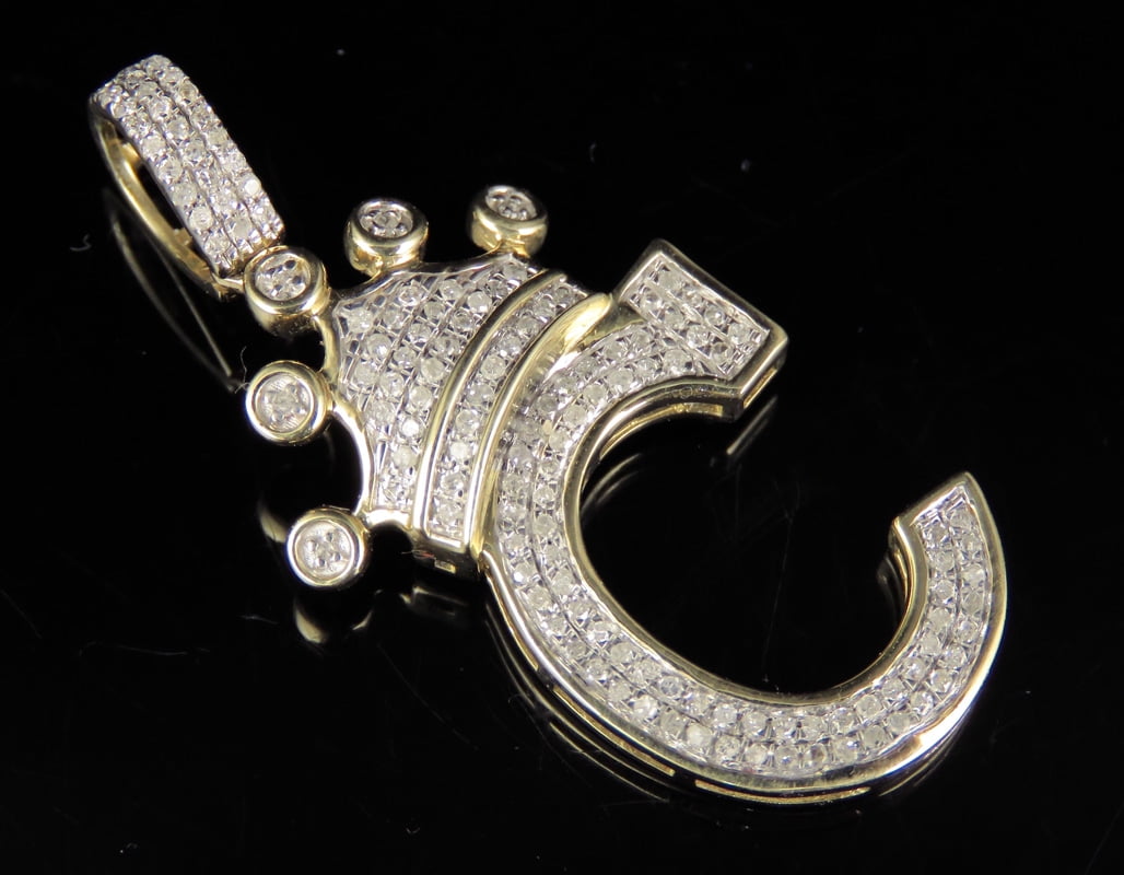 Initial Letter C Crown Diamond Custom 