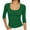 Green, variant on Women's 3/4 Sleeve Top Scoop Neck Ribbed Knit Slim Fit Casual Basic Undershirt Solid Color Layering Tee Tight Shirts for Women