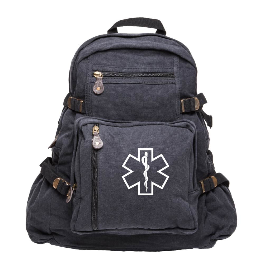 Star of Life Medical Logo Army Heavyweight Canvas Messenger Shoulder Bag