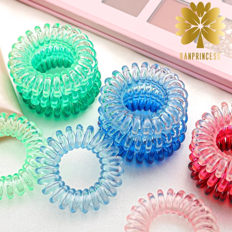 Ombre Spiral Hair Tie 9-packs Telephone Cord Bracelets Hair Spiral Coil