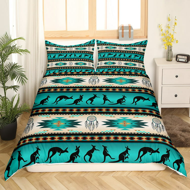 Western Duvet Cover Dream Catcher Horse Bedding Set Aztec Native American  Comforter Cover for Boys Girls Kids Cowboy Cowgirl Bedroom Decor Rustic