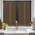 thumbnail image 3 of Dark Brown Rattan Window Privacy Film, Vintage Abstract Wicker Texture Static Cling UV Sun Blocking Tint Film Heat Control Windows Films for Bedroom Bathroom, Window Stickers 17.7"x39.3", 3 of 8