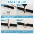 thumbnail image 4 of Uxcell 5Pcs 3.5" Pipe Strap, 1 Hole Pipe Clamp 304 Stainless Steel Rigid Conduit Clamp U Bracket Heavy Duty with Self-Tapping Screws for Tube Installation, Silver, 4 of 7