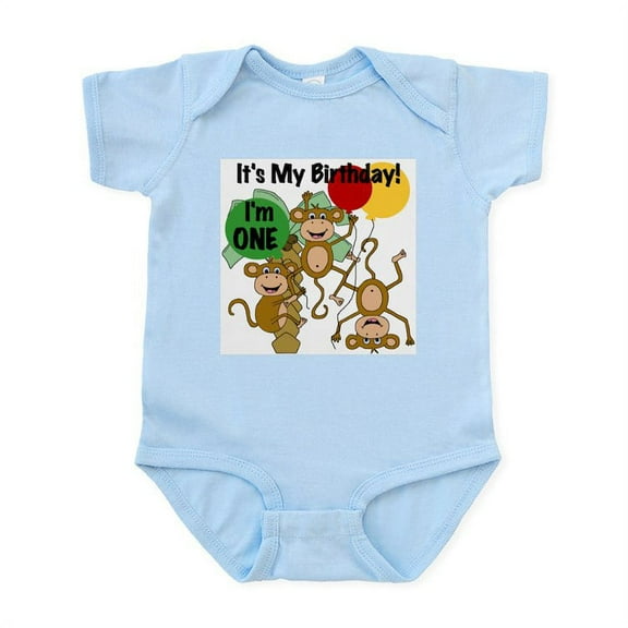 CafePress - Monkey 1St Birthday Infant Bodysuit - Baby Light Bodysuit, Size Newborn - 24 Months