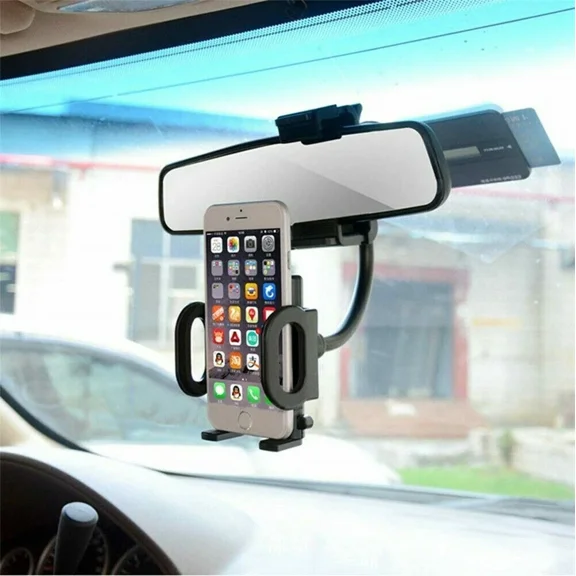 Universal 360° Car Rearview Mirror Phone Holder Mount Vehicle Cell Phone Stand