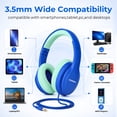 thumbnail image 2 of Wired Headphones for Kids, 85dB Volume Limit, 3.5mm Kids Headphones with Cord &USB C to 3.5mm Dongle, Adjustable, Foldable Toddler headsets for School, 2 of 6