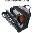 thumbnail image 3 of KROSER Expandable Polyester Laptop Messenger Bag, 17.3 Inches, Black, 3 of 10