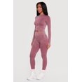 thumbnail image 3 of Women's Mineral Wash Ribbed Cropped Zip Front Active Jacket, 3 of 4