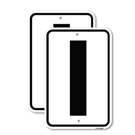 (2 Pack) Sign with Letter I | 18" X 24" Heavy-Gauge Aluminum Sign | Rust Free Aluminum, Weather Resistant, Waterproof, Fade Resistant, 2 Pre-drilled Holes