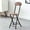 Dark Wood Color, variant on Foldable Round Chair - Space-Saving Metal Frame with Backrest, No Assembly, Portable for Dorm, Balcony & Living Room - Sturdy & Stylish