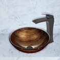 thumbnail image 4 of Vigo VGT390 Antique Rubbed Bronze 16-1/2" Glass Bathroom Vessel Sink, 4 of 5