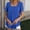 Blue, variant on ALLLIST Spring Tops for Women Blue Square Neckline Short Sleeve Solid T-Shirts Blouses & Button-Down Shirts L