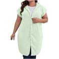 thumbnail image 6 of Zynoxe Womens Hooded Robes Lightweight Water Absorbent Bathrobe for Women Versatile Solid Color Short Sleeve Button Loungewear Robe Soft Coral Fleece Nightgown Bathrobe Free Size, 6 of 8