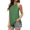 thumbnail image 3 of Langwyqu Sleeveless Hollow-Out Women Tank Tops Female Lace Halter Shirt, 3 of 5