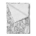 thumbnail image 2 of Floral Soft Flannel Fleece Blanket, Greyscale Vintage Style Pattern of Outline Flowers in Neutral Tones Image, Cozy Plush for Indoor and Outdoor Use, 60" x 80", Grey Pale Grey White, by Ambesonne, 2 of 5