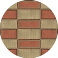 thumbnail image 1 of Ahgly Company Indoor Round Patterned Peru Brown Area Rugs, 8' Round, 1 of 1