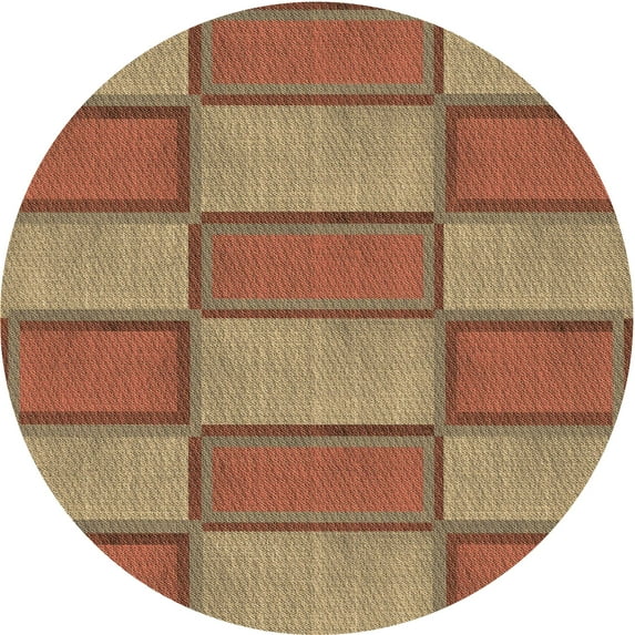 Ahgly Company Indoor Round Patterned Peru Brown Area Rugs, 8' Round