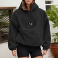 thumbnail image 4 of Women's Oversized Fuzzy Pet Carrier Hoodie, Soft Sherpa Dog Cat Pocket Hooded Sweatshirt for Pet Owners Daily Autumn Winter Loungewear Outfits(Black/XXXL), 4 of 7