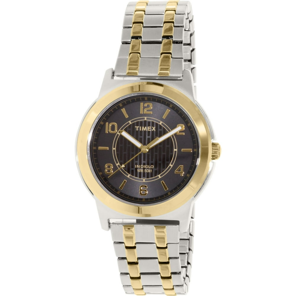Timex - Men's Bank Street TW2P61900 Gold Metal Analog Quartz Watch ...