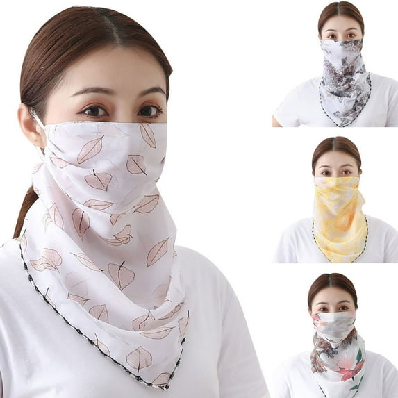 SPRING PARK Women Fashion Printed Scarf Women Anti UV Sun Breathable Full Face Veils for Outdoor Cycling