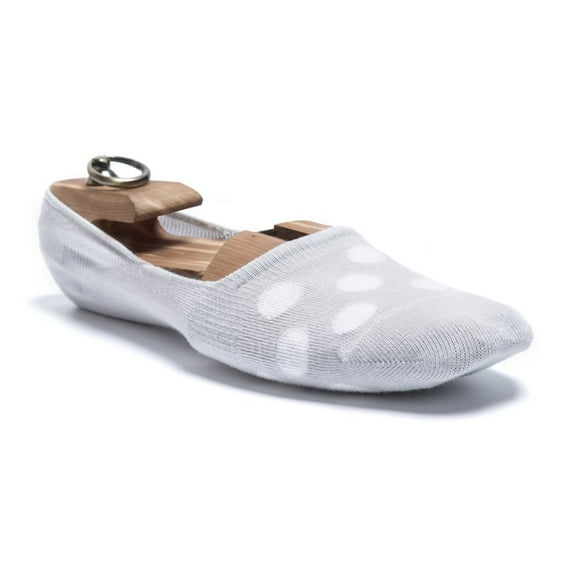 William & Sterling Men's No Show Grey Polka 4 Non-Slip Premium Socks