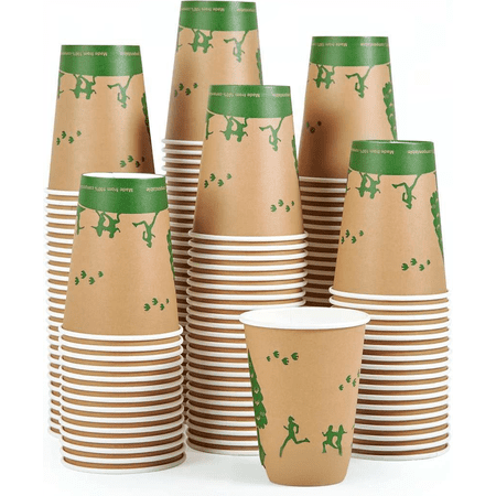 240 Count 12 oz Compostable Paper Cups PLA Lined Biodegradable Hot Coffee Cups for Party Picnic Travel Events