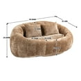 thumbnail image 5 of High Back Bean Bag Chair Couch, Giant Lazy Floor Loveseat Sofa with 2 Pillows&Armrests, Comfort Boucle Stuffed Lounger Chairs  for Kids, Adults, Couple, Coffee, 5 of 5
