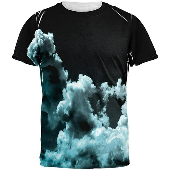 Black Clouds All Over Adult T-Shirt - 2X-Large
