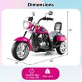 thumbnail image 3 of Gymax 6V Electric Kids Motorcycle 3-Wheel Ride On Toy w/ Adjustable Headlight Rose, 3 of 10