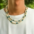 thumbnail image 2 of HOOUN Handmade Men's Wooden Beaded Surfer Necklace Simple Geometric Tribal Ethnic-5, 2 of 9
