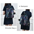 thumbnail image 4 of FORMRS Women's Travel Backpack Purse Anti-Theft Hidden Pockets Casual Shoulder Bag, Floral Black Cat Pattern, 4 of 7