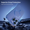 thumbnail image 3 of for iPhone 14 Pro Max Case, Compatible with MagSafe, Matte Luxury Soft Metallic Luster for Women Girls with Full Camera Lens Protection Shockproof Slim Phone Case, Royal Blue, 3 of 14