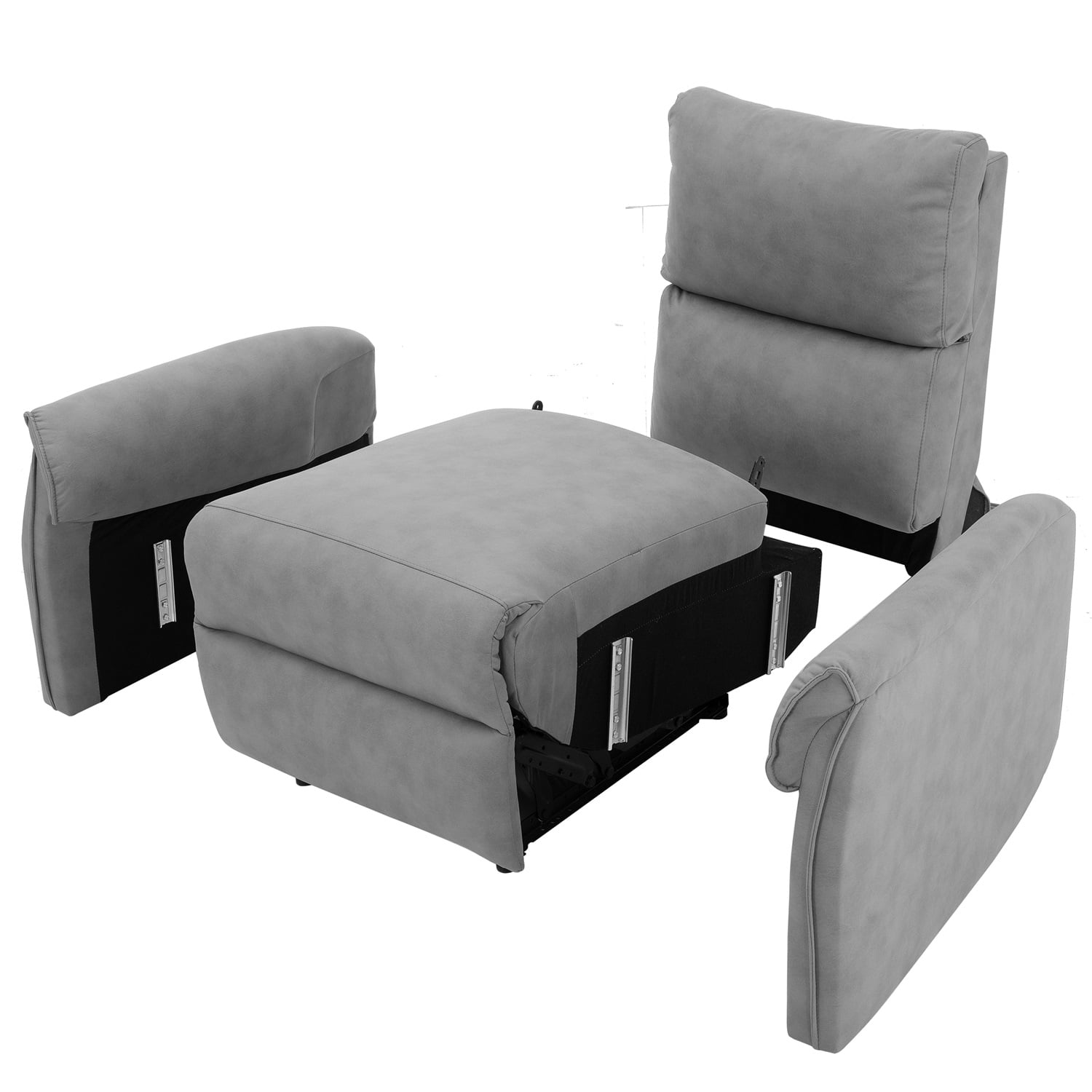 Kadyn Electric Power Recliner Chair, Upholstered Lounge Single Sofa, Home Theater Seating with USB Charging Ports for Living Room Bedroom, Gray Kadyn Electric Power Recliner Chair, Upholstered Lounge Single Sofa, Home Theater Seating with USB Charging Ports for Living Room Bedroom, Gray