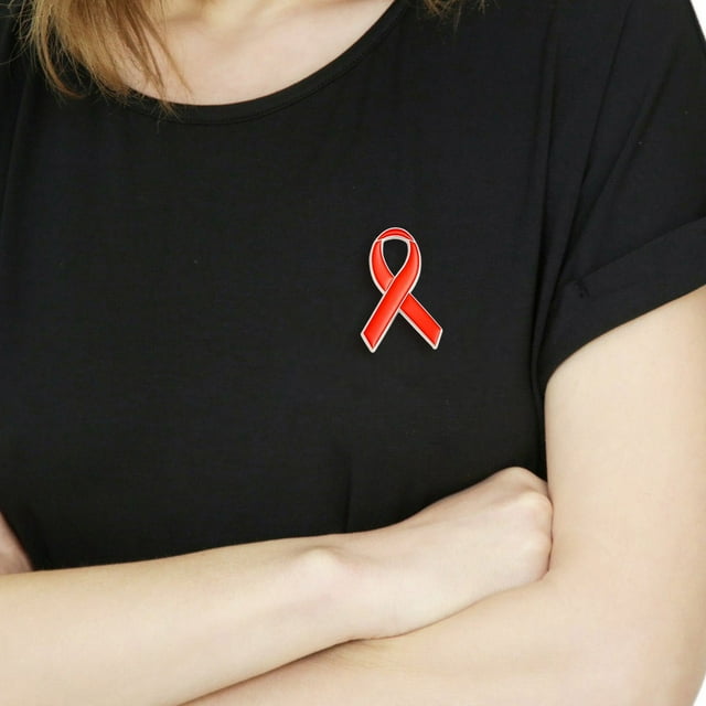 Orange Ribbon Brooch for Cancer Awareness Fashion Jewelry and Supportive Clothing Accessory