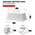 thumbnail image 2 of Bruntmor Elegant Porcelain Butter Dish with Lid, Covered Butter Keeper - Handle Design - Dishwasher Safe, 7.5 Inch Wide, White, 2 of 9