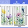 thumbnail image 3 of Floral Farmhouse Kitchen Curtains - Flower Leaves Cafe Tier Curtains Country Rustic Spring Botanical Plants Tulip Decor for Living Room Window Drapes 2 Panels 28"x36", 3 of 5