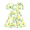 thumbnail image 6 of Amidoa Girl Dresses Skater Short Sleeve Twirl A-Line Dress Summer Casual Sundress for Kids Yellow Size 11, 6 of 7