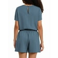 thumbnail image 4 of Romper for Women Short Sleeve Summer T Shirt Jumpsuit Beach Vacation Travel Outfits 2025 Blue & Gray L, 4 of 5