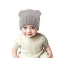 thumbnail image 4 of Toddler Hat Winter Knitted Hat With Bear Ear & Warm Lined - Thick Soft Yarn Cap,Warm Thermal for Cold Weather,Stylish Headwear for Outdoor Activities,Size:0-3 Years, 4 of 6