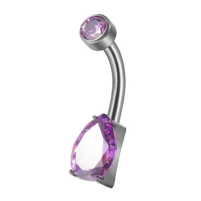 Anillos para el ombligo Yinane Joyas perforar cuerpo Diamantes imitación Titanio 1,6 mm Unisex 14G