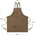 thumbnail image 4 of Chef Apron for Men and Women with Large Pockets, Canvas Cross Back Cotton Work Aprons,Size M to XXL, Brown, 4 of 6