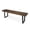 Brown and Black, variant on GZXS 61.75" Outdoor Patio Dining Bench, 3-Seater Acacia Wood Slatted Bench with Iron Frame, Rustic Modern Garden Bench for Backyard, Porch or Deck (Light Gray and Black)